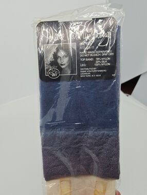 Vintage 70s UNOPENED Diane Von Furstenberg Knee High Shimmering Sheer Socks